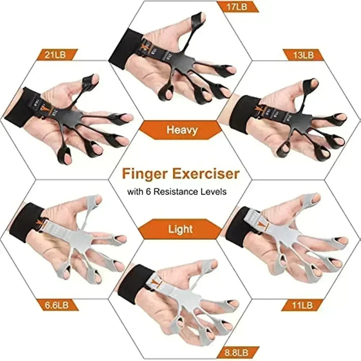 Premium Silicone Hand Strengthener & Finger Exerciser - Grip Trainer for Arthritis Relief, Muscle Relaxation & Sports Training - Durable Finger Stretcher for Climbing, Musicians & Everyday Use - Portable & Easy to Use