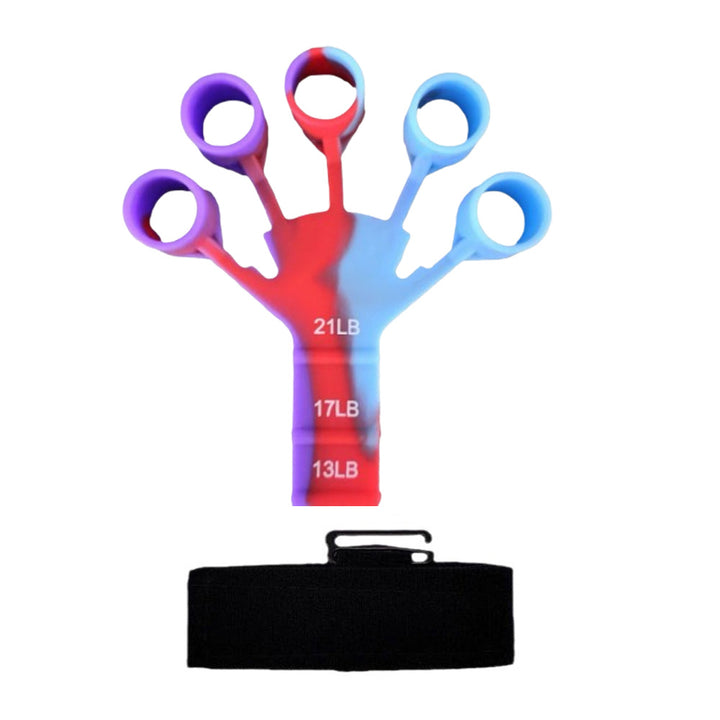 Premium Silicone Hand Strengthener & Finger Exerciser - Grip Trainer for Arthritis Relief, Muscle Relaxation & Sports Training - Durable Finger Stretcher for Climbing, Musicians & Everyday Use - Portable & Easy to Use