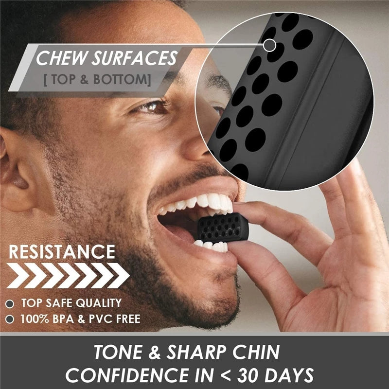 Premium Silicone Jawline Exerciser – Facial Toner & Neck Muscle Trainer – Chew Ball for Jaw, Chin, Cheek, & Tongue Exercise