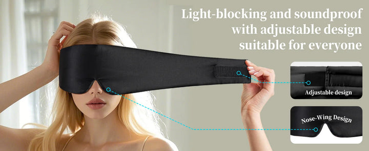 Premium Silk Sleep Mask – Large 3D Blackout Eye Cover for Comfortable Pressure-Free Rest