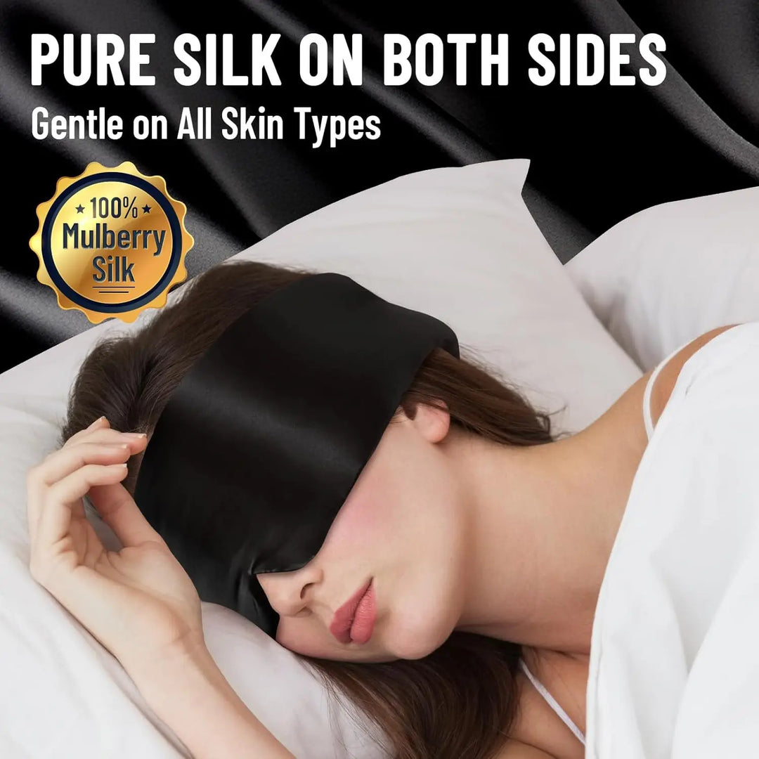 Premium Silk Sleep Mask – Large 3D Blackout Eye Cover for Comfortable Pressure-Free Rest