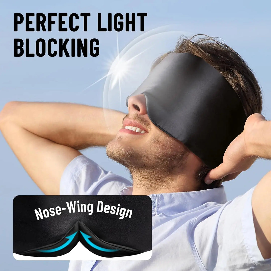 Premium Silk Sleep Mask – Large 3D Blackout Eye Cover for Comfortable Pressure-Free Rest