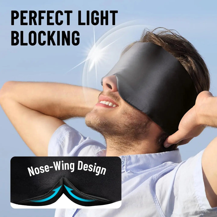 Premium Silk Sleep Mask – Large 3D Blackout Eye Cover for Comfortable Pressure-Free Rest