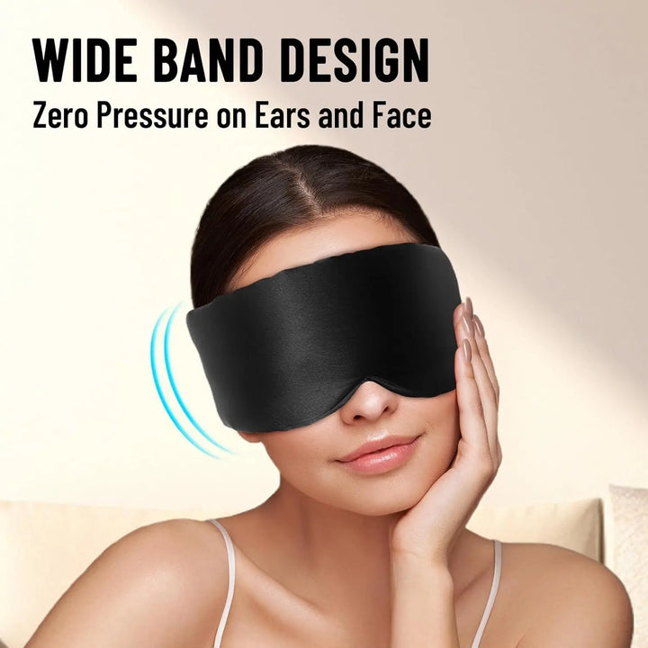 Premium Silk Sleep Mask – Large 3D Blackout Eye Cover for Comfortable Pressure-Free Rest