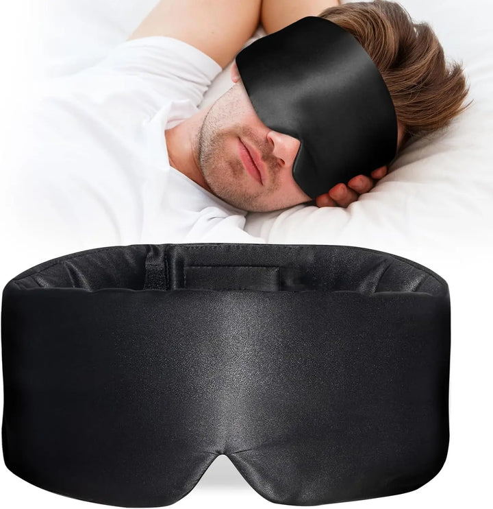 Premium Silk Sleep Mask – Large 3D Blackout Eye Cover for Comfortable Pressure-Free Rest