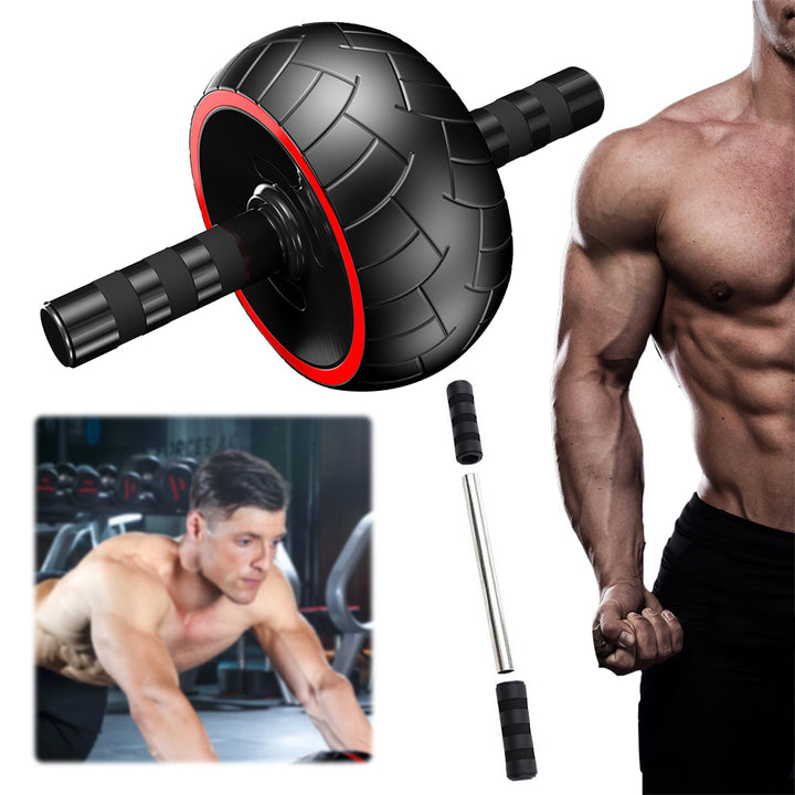 Premium Single-Wheel Ab Roller for Core & Abdominal Muscle Training - Mute, Rubber Wheel for Home Exercise & Bodybuilding, Silent Workout Equipment