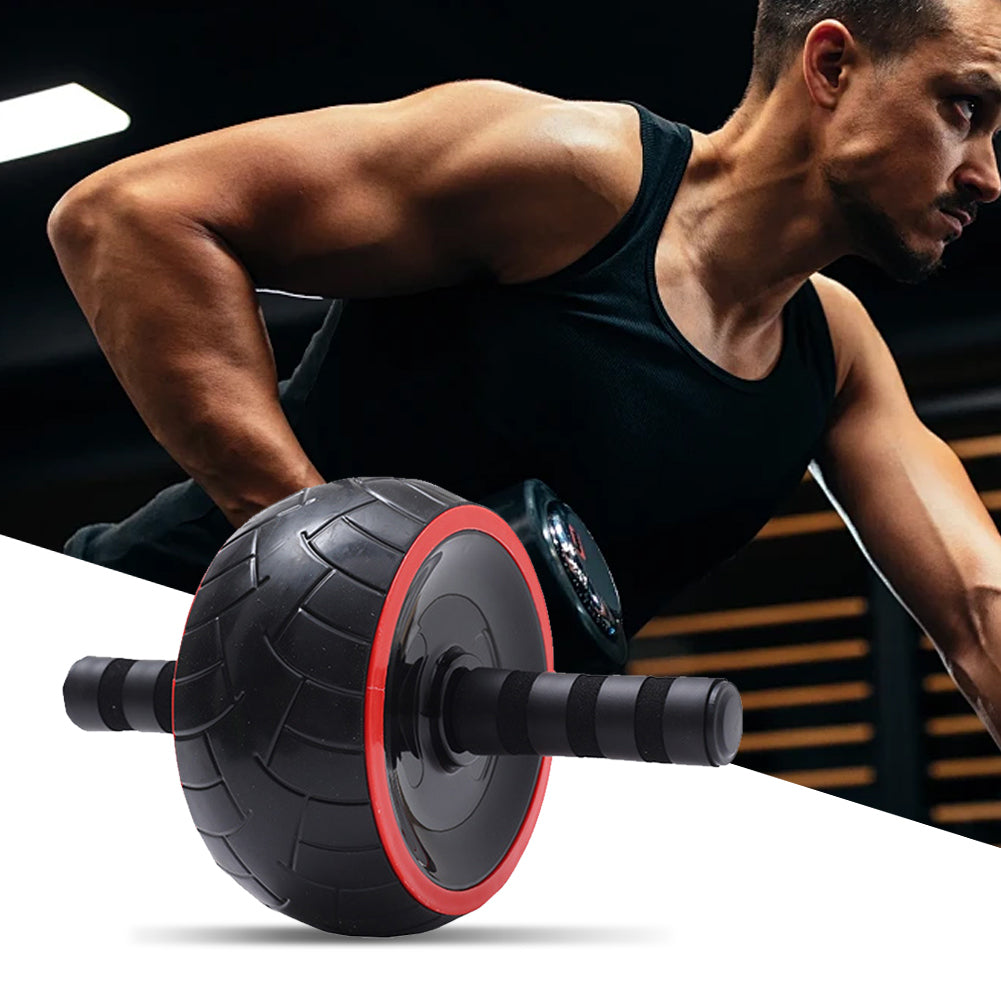 Premium Single-Wheel Ab Roller for Core & Abdominal Muscle Training - Mute, Rubber Wheel for Home Exercise & Bodybuilding, Silent Workout Equipment