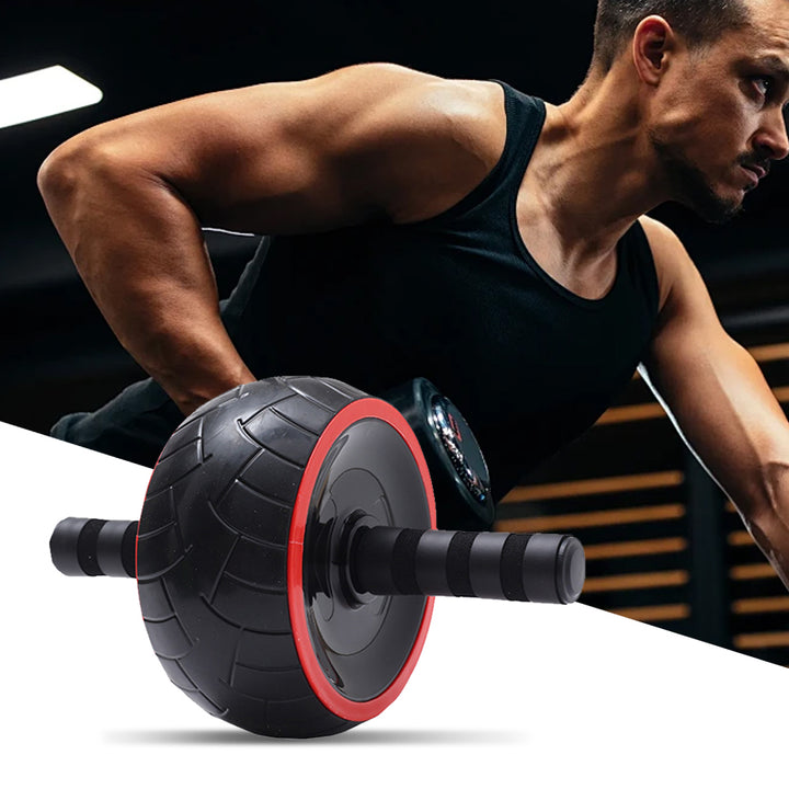 Premium Single-Wheel Ab Roller for Core & Abdominal Muscle Training - Mute, Rubber Wheel for Home Exercise & Bodybuilding, Silent Workout Equipment