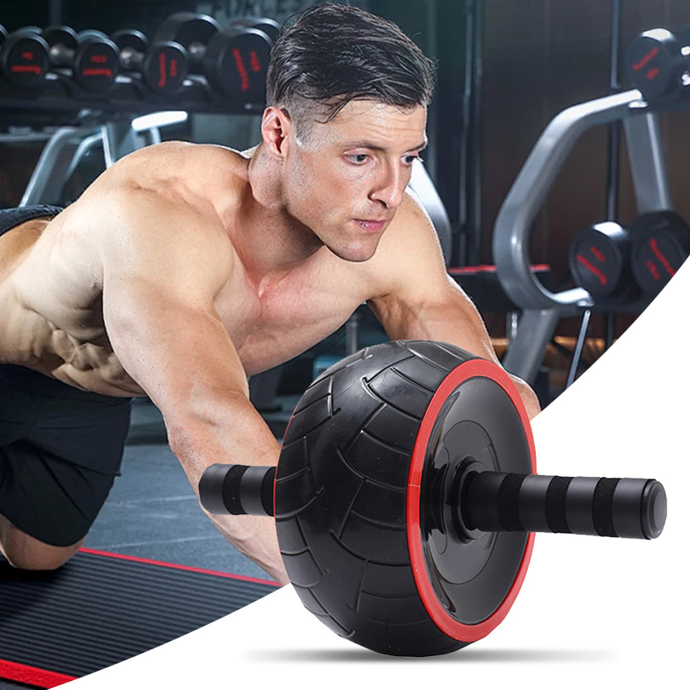 Premium Single-Wheel Ab Roller for Core & Abdominal Muscle Training - Mute, Rubber Wheel for Home Exercise & Bodybuilding, Silent Workout Equipment