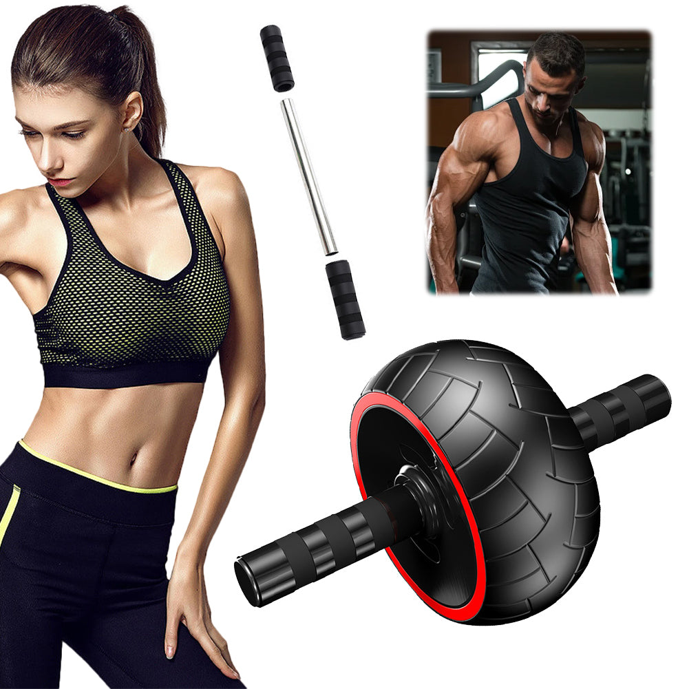 Premium Single-Wheel Ab Roller for Core & Abdominal Muscle Training - Mute, Rubber Wheel for Home Exercise & Bodybuilding, Silent Workout Equipment