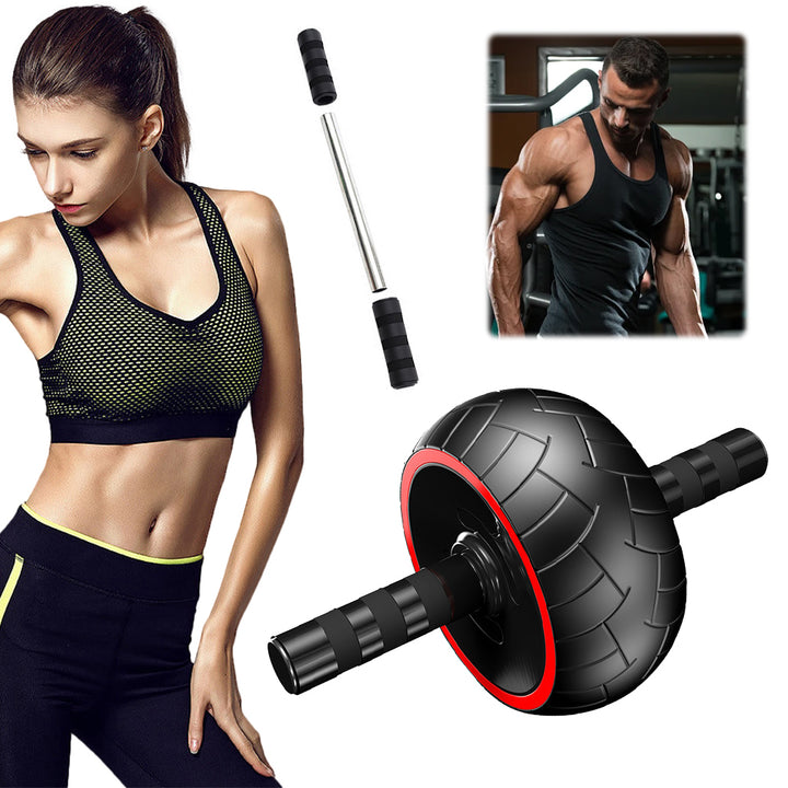 Premium Single-Wheel Ab Roller for Core & Abdominal Muscle Training - Mute, Rubber Wheel for Home Exercise & Bodybuilding, Silent Workout Equipment