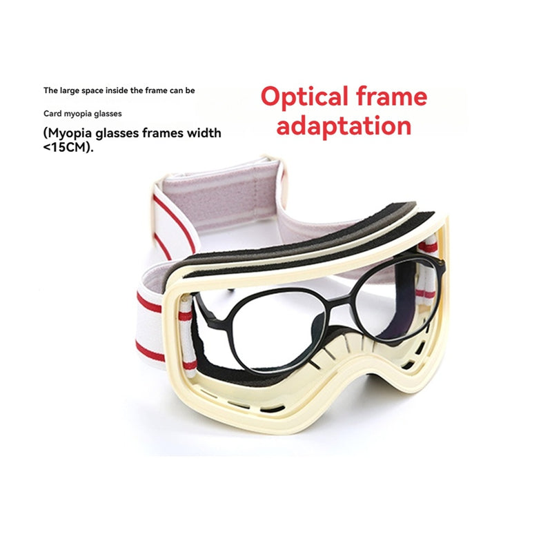 Premium Ski Snowboard Goggles for Men & Women – UV400 Protection, Anti-Fog, Cylindrical Lenses, Snow Protection, Over Glasses Design for Skiing & Snow Sports