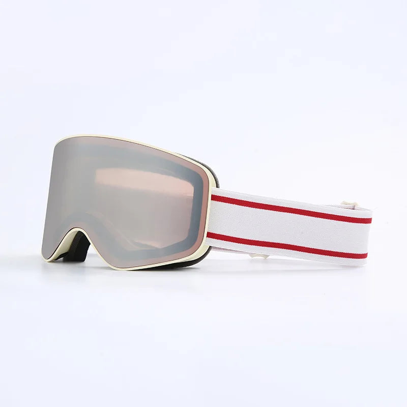Premium Ski Snowboard Goggles for Men & Women – UV400 Protection, Anti-Fog, Cylindrical Lenses, Snow Protection, Over Glasses Design for Skiing & Snow Sports