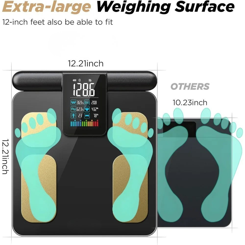 Premium Smart Body Composition Scale – 8 Electrode Bioimpedance Digital Weight Scale, Tracks Body Fat, Water, Muscle Mass, BMI, and More, Accurate Measurements for Health Monitoring
