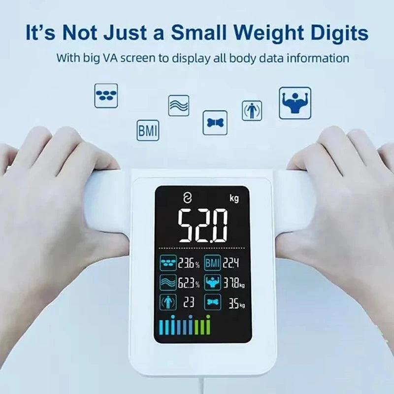 Premium Smart Body Composition Scale – 8 Electrode Bioimpedance Digital Weight Scale, Tracks Body Fat, Water, Muscle Mass, BMI, and More, Accurate Measurements for Health Monitoring