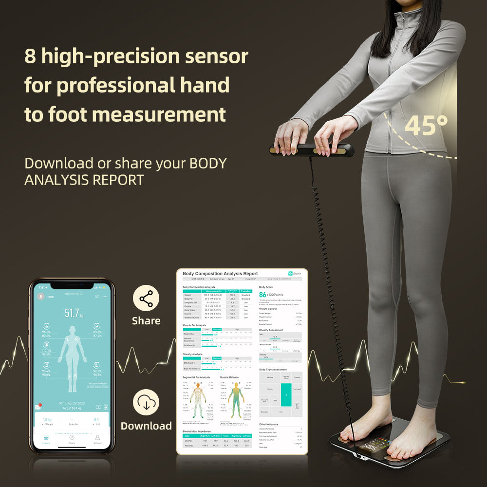Premium Smart Body Composition Scale - Digital Bioimpedance Scale for Body Fat, Weight & Health Tracking, 2023 New, High Precision, Ideal for Home Use
