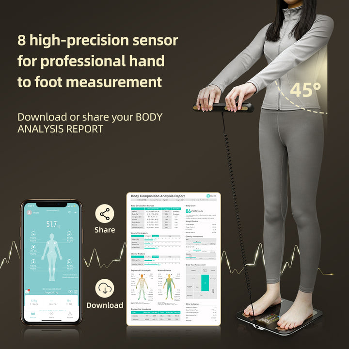 Premium Smart Body Composition Scale - Digital Bioimpedance Scale for Body Fat, Weight & Health Tracking, 2023 New, High Precision, Ideal for Home Use