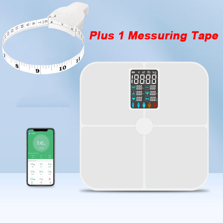Premium Smart Body Fat Scale – Digital Weight Scale with Heart Rate Monitor, TFT Screen, Multi-Language Support
