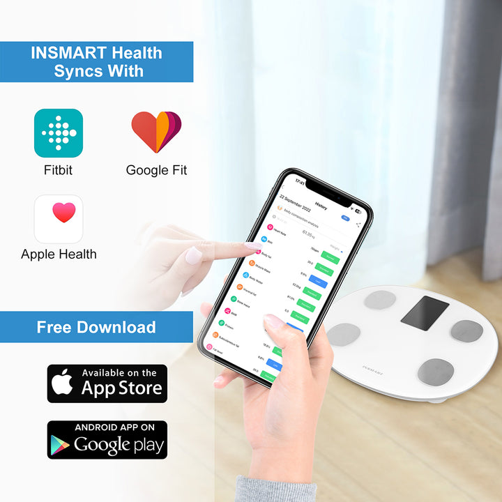 Premium Smart Body Weight Scale – Bluetooth Digital Scale with Large LCD Display, Tracks BMI, Body Fat, Muscle Mass, Heart Rate, and More, Syncs with Fitness Apps, 180kg Capacity