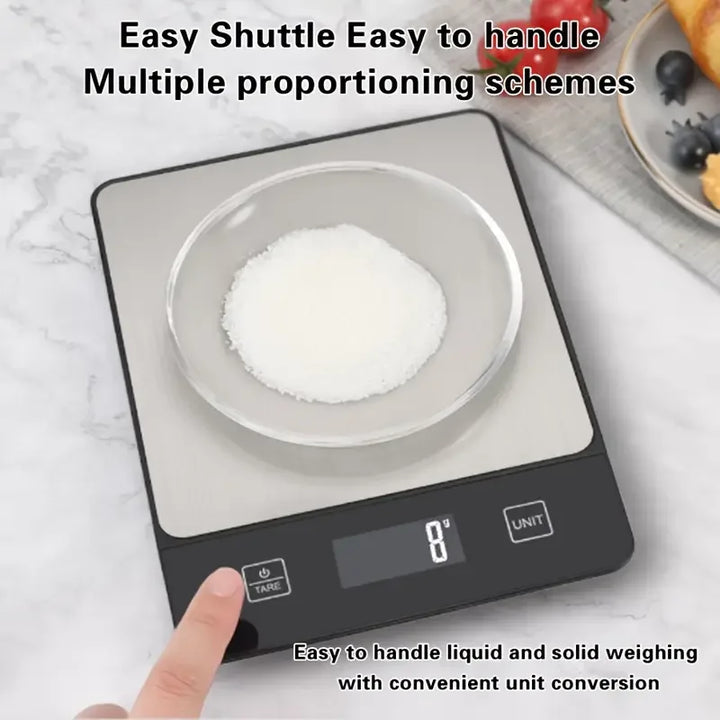 Premium Smart Digital Food Scale 10kg – Nutrition Calculator App, Rechargeable Kitchen Scale for Weight Loss, Baking, and Cooking, High Precision 1g, LED Display, Multi-Unit Mode, Type-C Charging, Tare Function