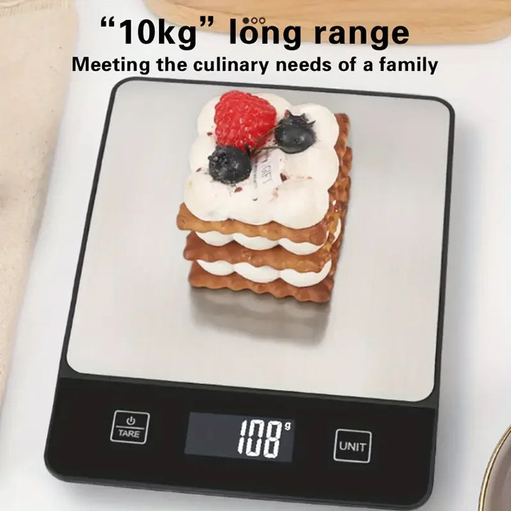 Premium Smart Digital Food Scale 10kg – Nutrition Calculator App, Rechargeable Kitchen Scale for Weight Loss, Baking, and Cooking, High Precision 1g, LED Display, Multi-Unit Mode, Type-C Charging, Tare Function