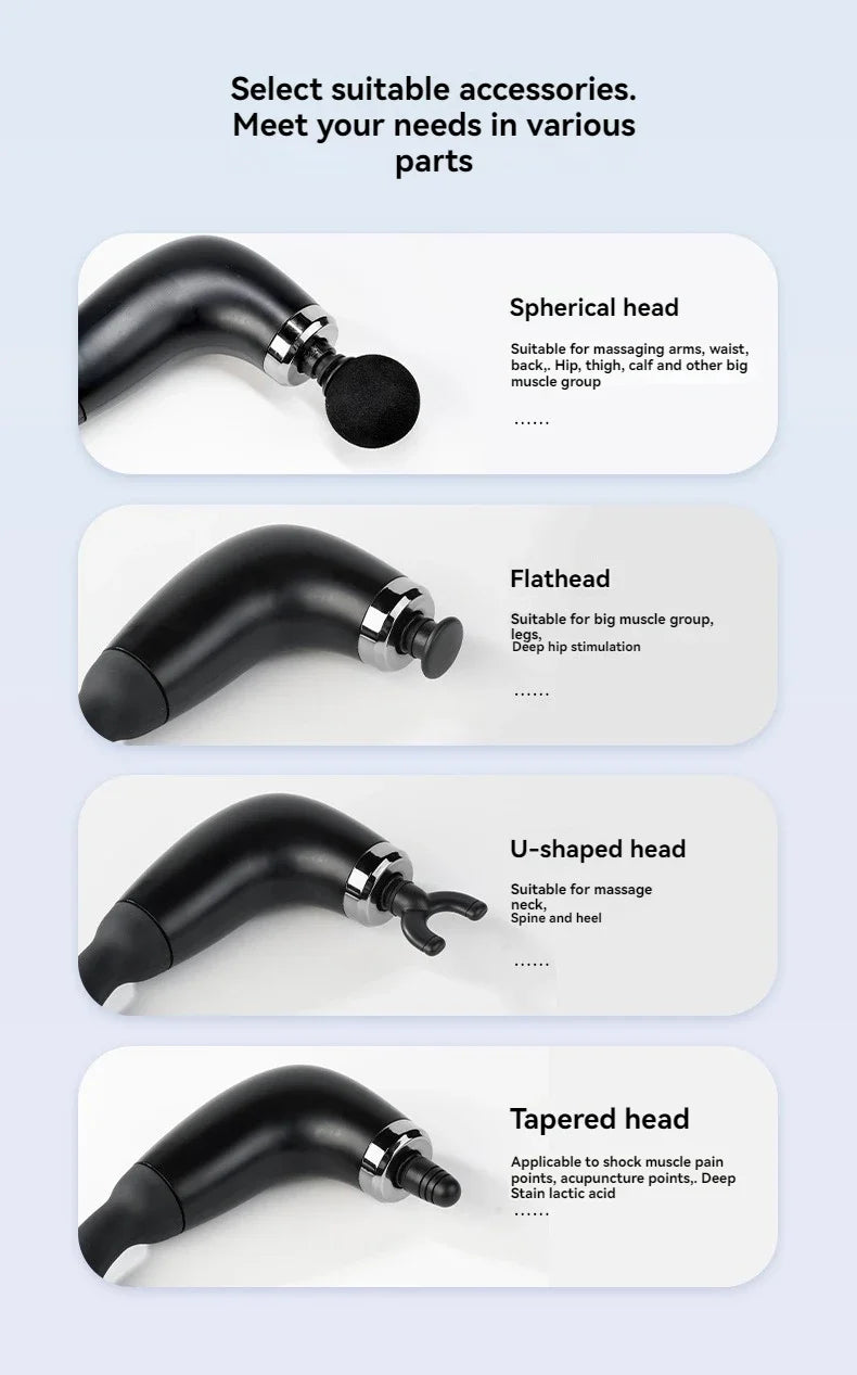 Premium Smart Fascia Gun Massage Gun – Electric Percussion Muscle Massager with 9 Speed Levels and USB Charging