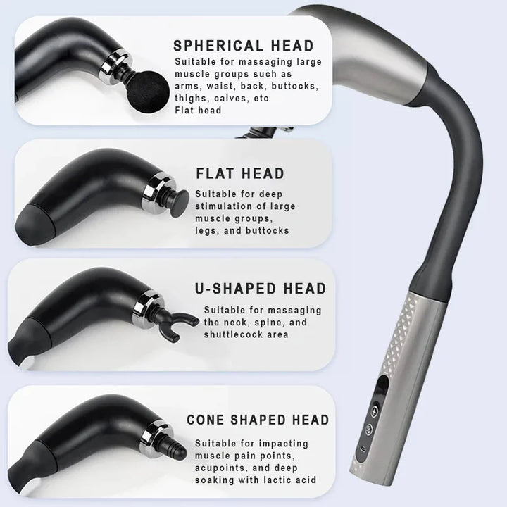 Premium Smart Fascia Gun Massage Gun – Electric Percussion Muscle Massager with 9 Speed Levels and USB Charging