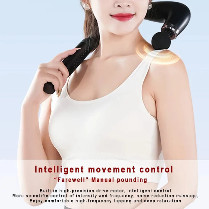 Premium Smart Fascia Gun Massage Gun – Electric Percussion Muscle Massager with 9 Speed Levels and USB Charging
