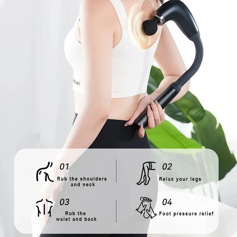 Premium Smart Fascia Gun Massage Gun – Electric Percussion Muscle Massager with 9 Speed Levels and USB Charging