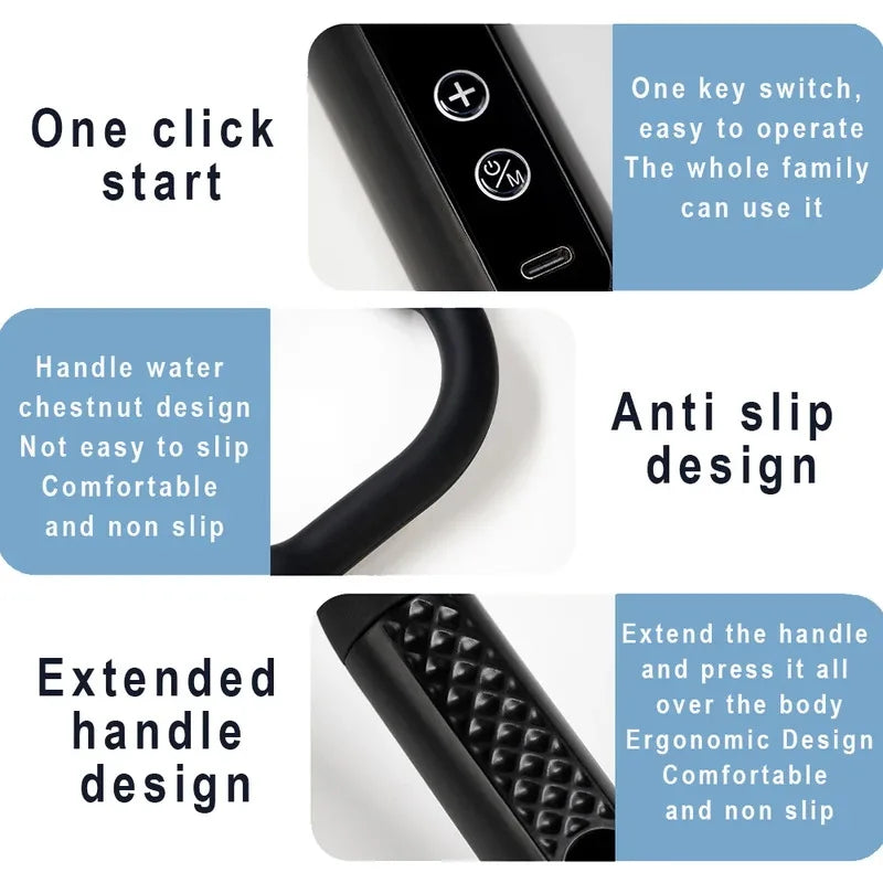 Premium Smart Fascia Gun Massage Gun – Electric Percussion Muscle Massager with 9 Speed Levels and USB Charging