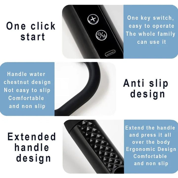 Premium Smart Fascia Gun Massage Gun – Electric Percussion Muscle Massager with 9 Speed Levels and USB Charging