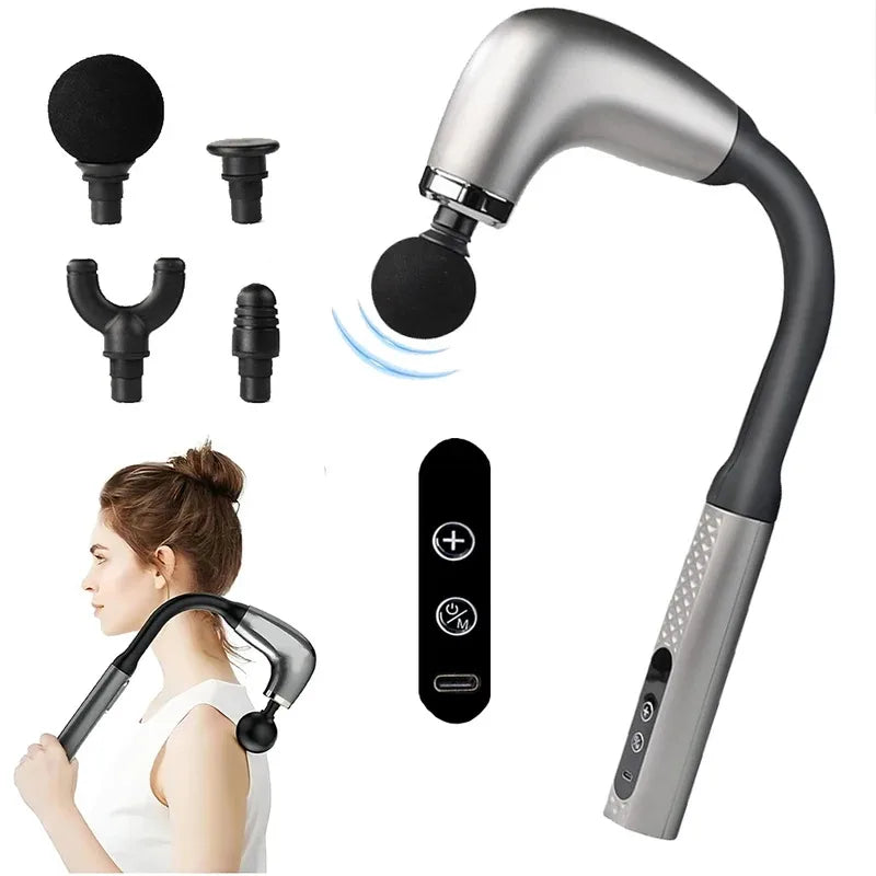 Premium Smart Fascia Gun Massage Gun – Electric Percussion Muscle Massager with 9 Speed Levels and USB Charging