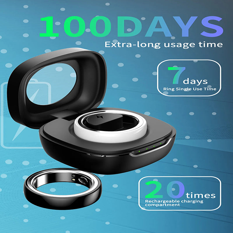 Premium Smart Fitness Ring with Charging Case - Heart Rate, Sleep & Health Monitoring, Blood Oxygen Detection, IPX8 Waterproof, Multi-Sport Modes, 7-Day Battery Life, and Remote Photography