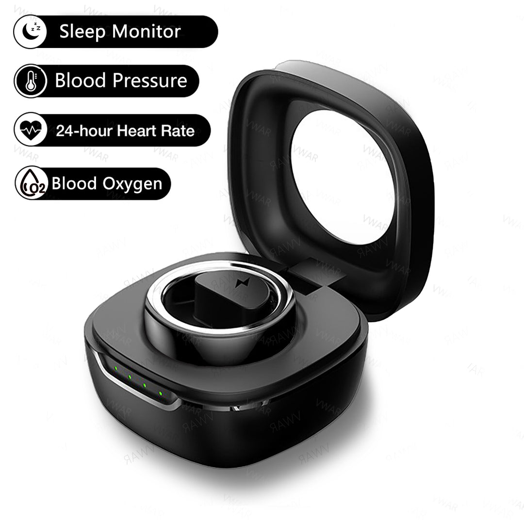 Premium Smart Fitness Ring with Charging Case - Heart Rate, Sleep & Health Monitoring, Blood Oxygen Detection, IPX8 Waterproof, Multi-Sport Modes, 7-Day Battery Life, and Remote Photography