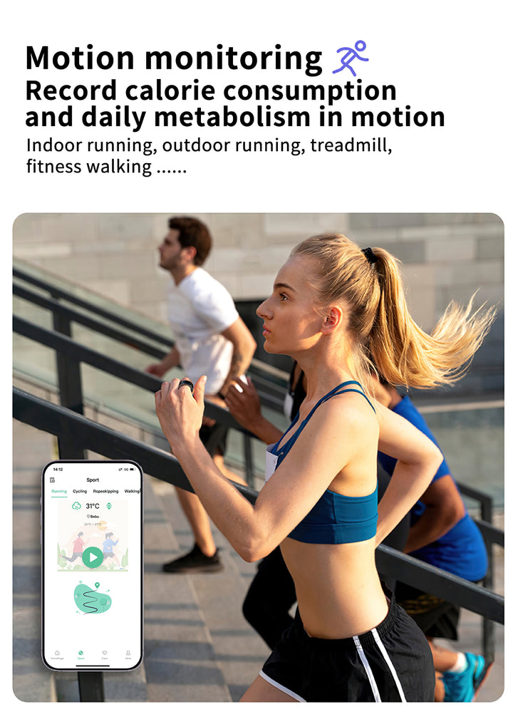 Premium Smart Fitness Ring with Charging Case - Heart Rate, Sleep & Health Monitoring, Blood Oxygen Detection, IPX8 Waterproof, Multi-Sport Modes, 7-Day Battery Life, and Remote Photography