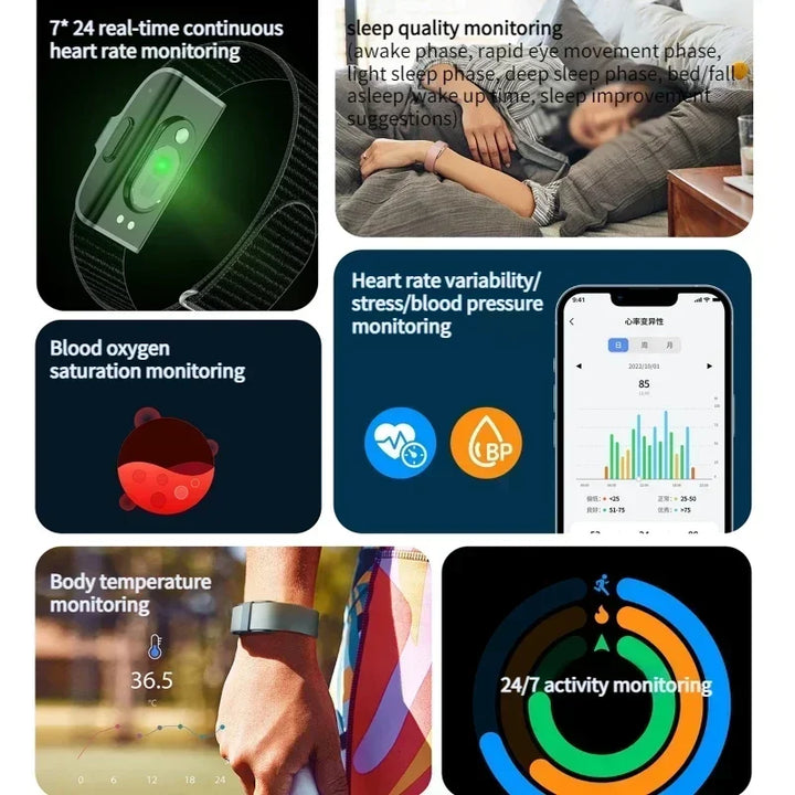 Premium Smart Fitness Tracker Bracelet – Heart Rate, Blood Pressure Monitor, Pedometer for Men & Women, Sport and Health Monitor, Activity Tracker