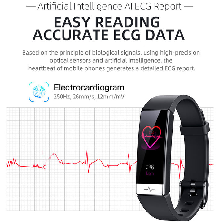 Premium Smart Fitness Tracker – ECG, HRV Analysis, Heart Rate Monitor, IP68 Waterproof Smartwatch for Android & iOS, Accurate Sleep & Fitness Tracking