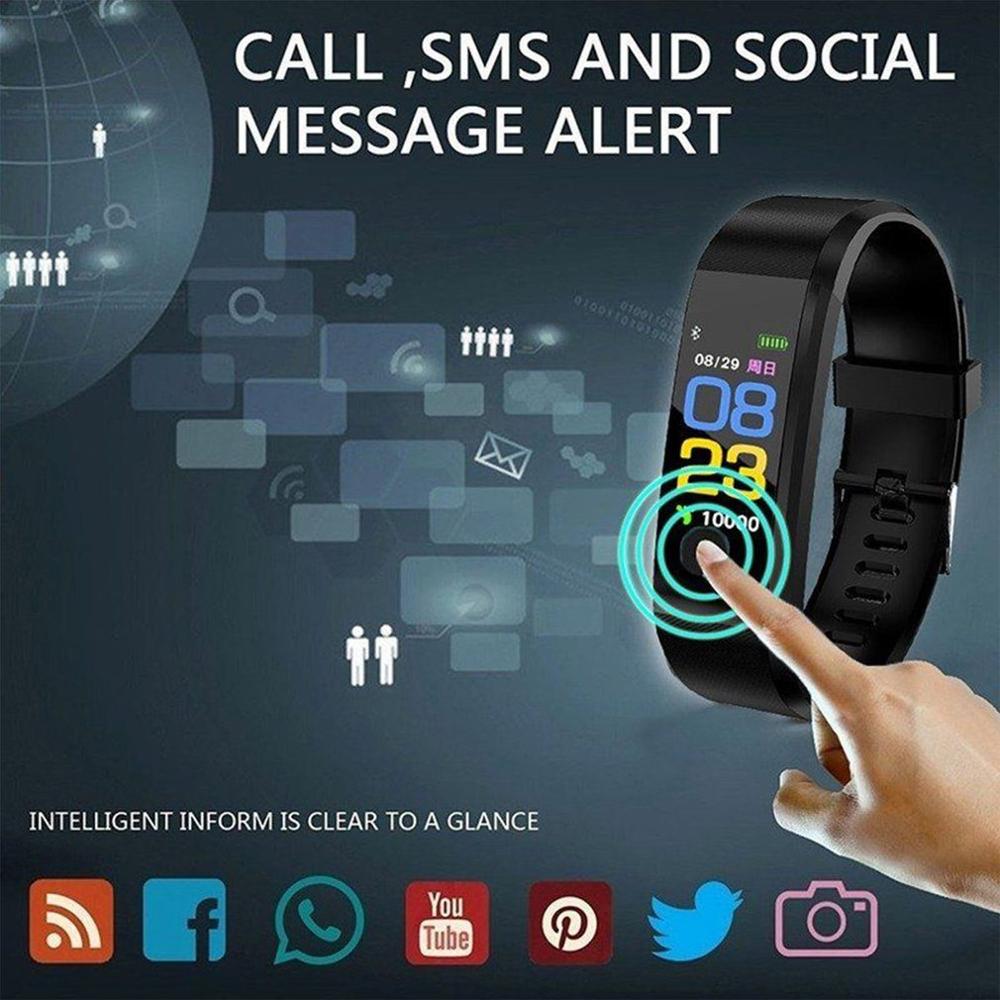 Premium Smart Fitness Tracker – Heart Rate, Blood Pressure Monitor, Activity Tracker, Bluetooth-Compatible, IPX7 Waterproof, Sleep Monitor, Call & SMS Alerts for Men & Women