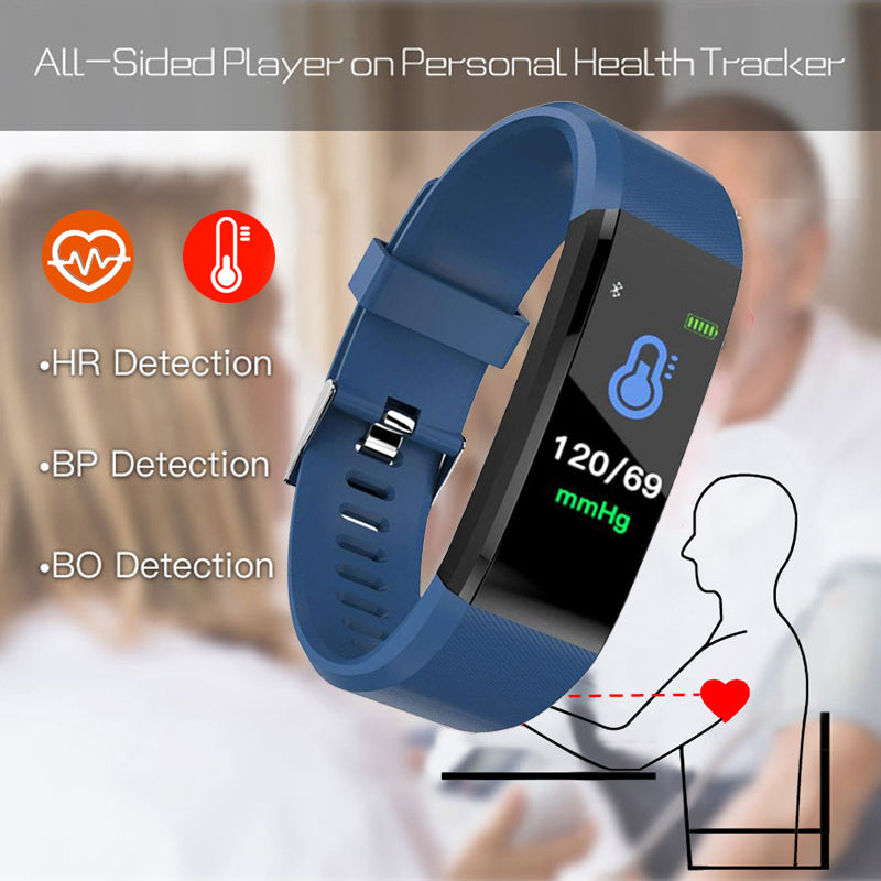 Premium Smart Fitness Tracker – Heart Rate, Blood Pressure Monitor, Activity Tracker, Bluetooth-Compatible, IPX7 Waterproof, Sleep Monitor, Call & SMS Alerts for Men & Women