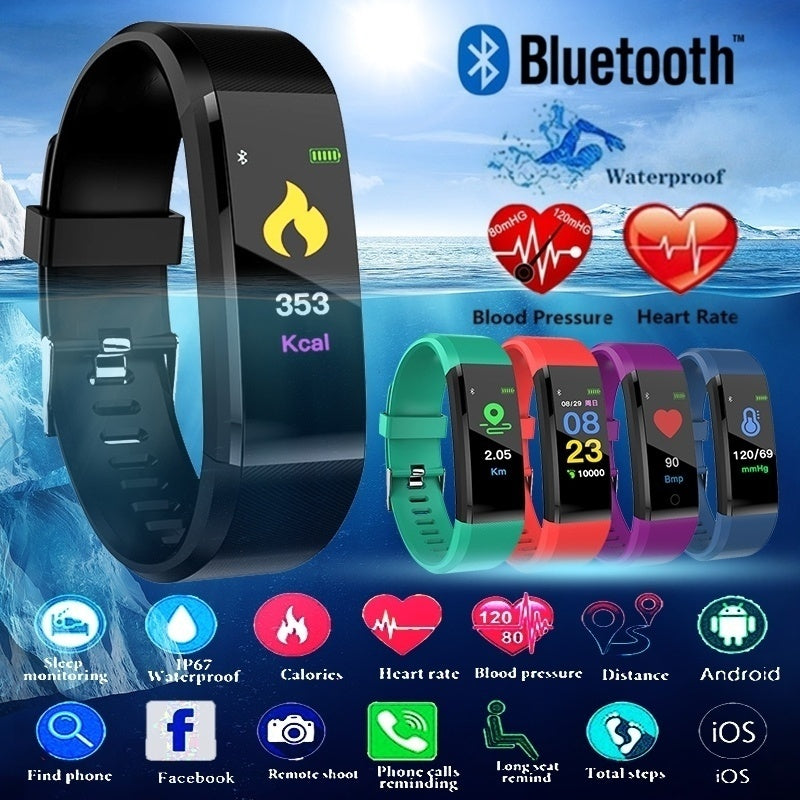 Premium Smart Fitness Tracker – Heart Rate, Blood Pressure Monitor, Activity Tracker, Bluetooth-Compatible, IPX7 Waterproof, Sleep Monitor, Call & SMS Alerts for Men & Women
