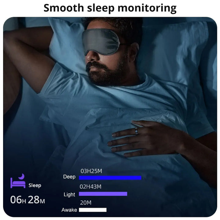 Premium Smart Ring – Heart Rate, Blood Oxygen, and Sleep Health Monitor for Men and Women, Waterproof 5ATM Fitness Tracker with Long Battery Life, Compatible with Android and iOS