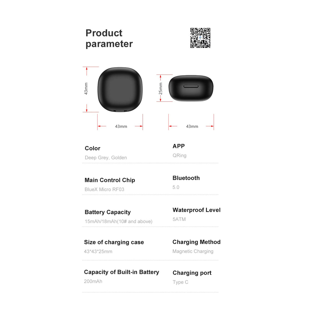 Premium Smart Ring – Heart Rate, Blood Oxygen, and Sleep Health Monitor for Men and Women, Waterproof 5ATM Fitness Tracker with Long Battery Life, Compatible with Android and iOS