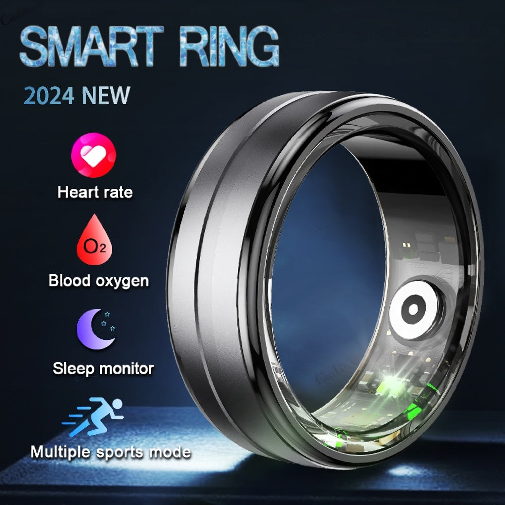 Premium Smart Ring – Heart Rate, Blood Oxygen, and Sleep Health Monitor for Men and Women, Waterproof 5ATM Fitness Tracker with Long Battery Life, Compatible with Android and iOS