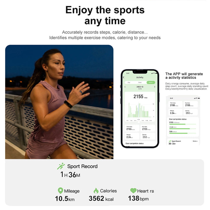 Premium Smart Ring for Health Monitoring – Military Grade Titanium, Waterproof IP68 & 3ATM, Multi-Sport Modes, Heart Rate & Blood Oxygen Tracking