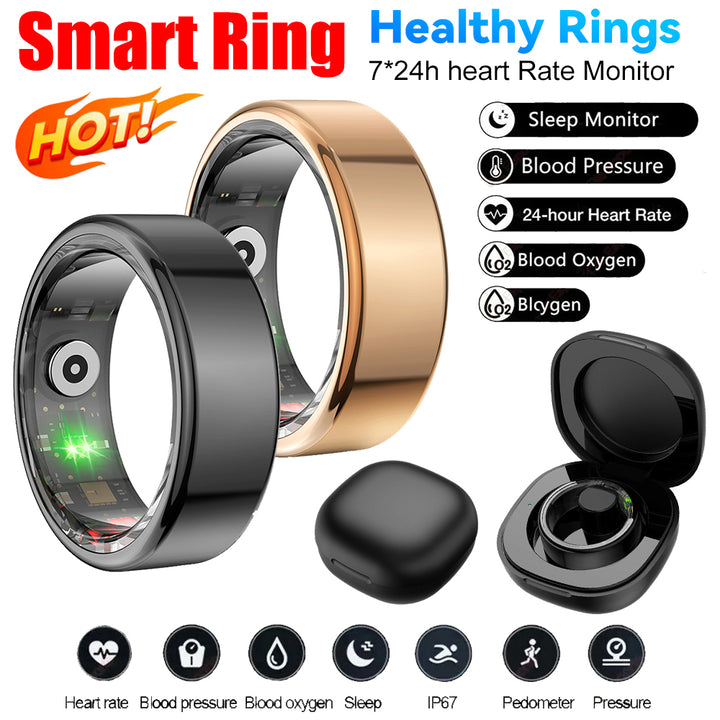 Premium Smart Ring for Health Monitoring – Military Grade Titanium, Waterproof IP68 & 3ATM, Multi-Sport Modes, Heart Rate & Blood Oxygen Tracking