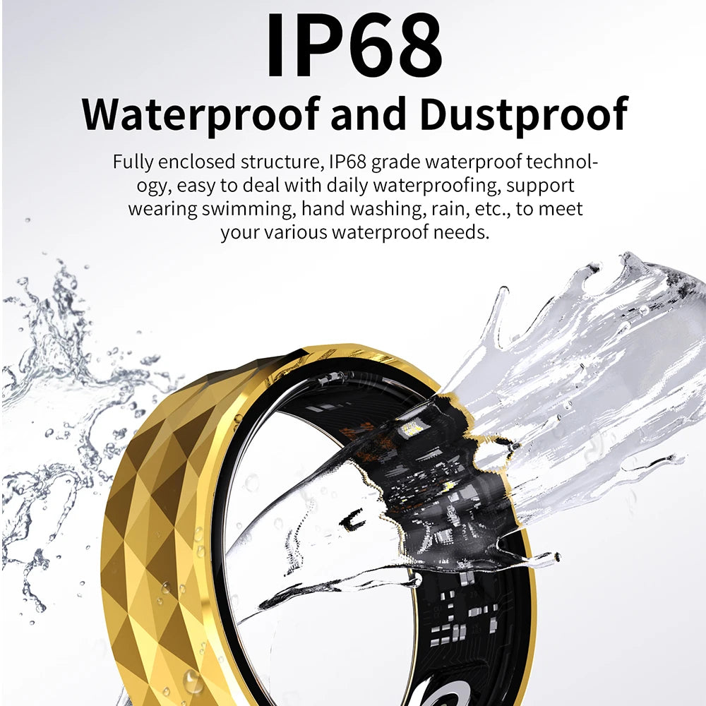 Premium Smart Ring for Health & Sleep Monitoring – 5ATM Waterproof, Heart Rate & Blood Oxygen Tracking, Multi-Sport Modes, Step & Calorie Counting, IP68 Rating, Magnetic Charging, 7-Day Battery Life, Aluminum Alloy Design