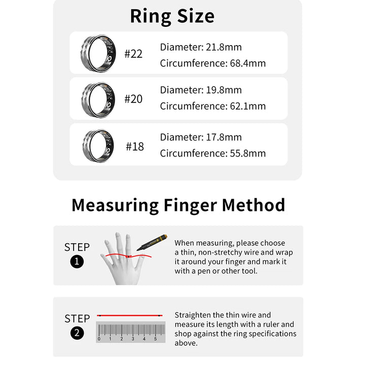 Premium Smart Ring for Health & Sleep Monitoring – 5ATM Waterproof, Heart Rate & Blood Oxygen Tracking, Multi-Sport Modes, Step & Calorie Counting, IP68 Rating, Magnetic Charging, 7-Day Battery Life, Aluminum Alloy Design