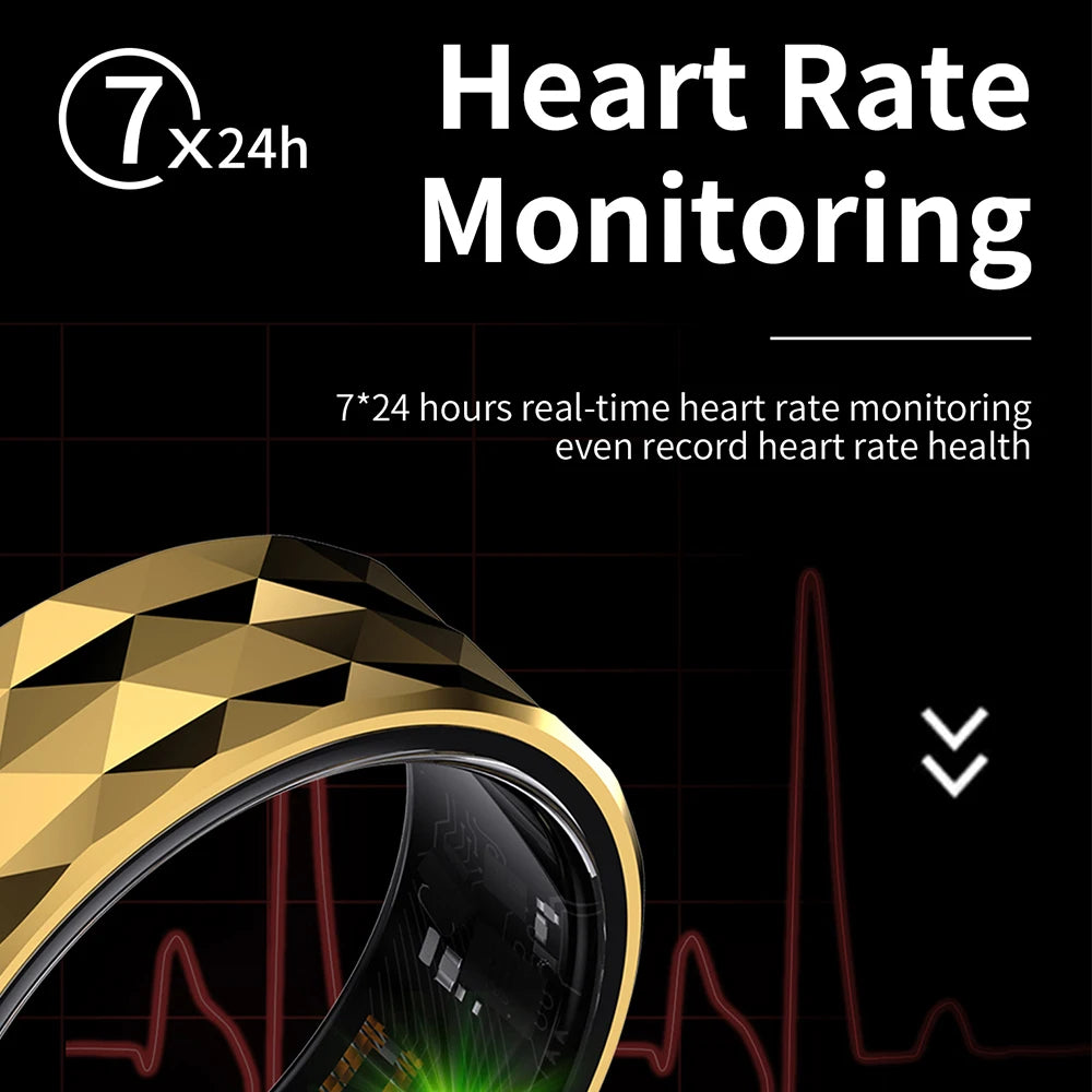 Premium Smart Ring for Health & Sleep Monitoring – 5ATM Waterproof, Heart Rate & Blood Oxygen Tracking, Multi-Sport Modes, Step & Calorie Counting, IP68 Rating, Magnetic Charging, 7-Day Battery Life, Aluminum Alloy Design