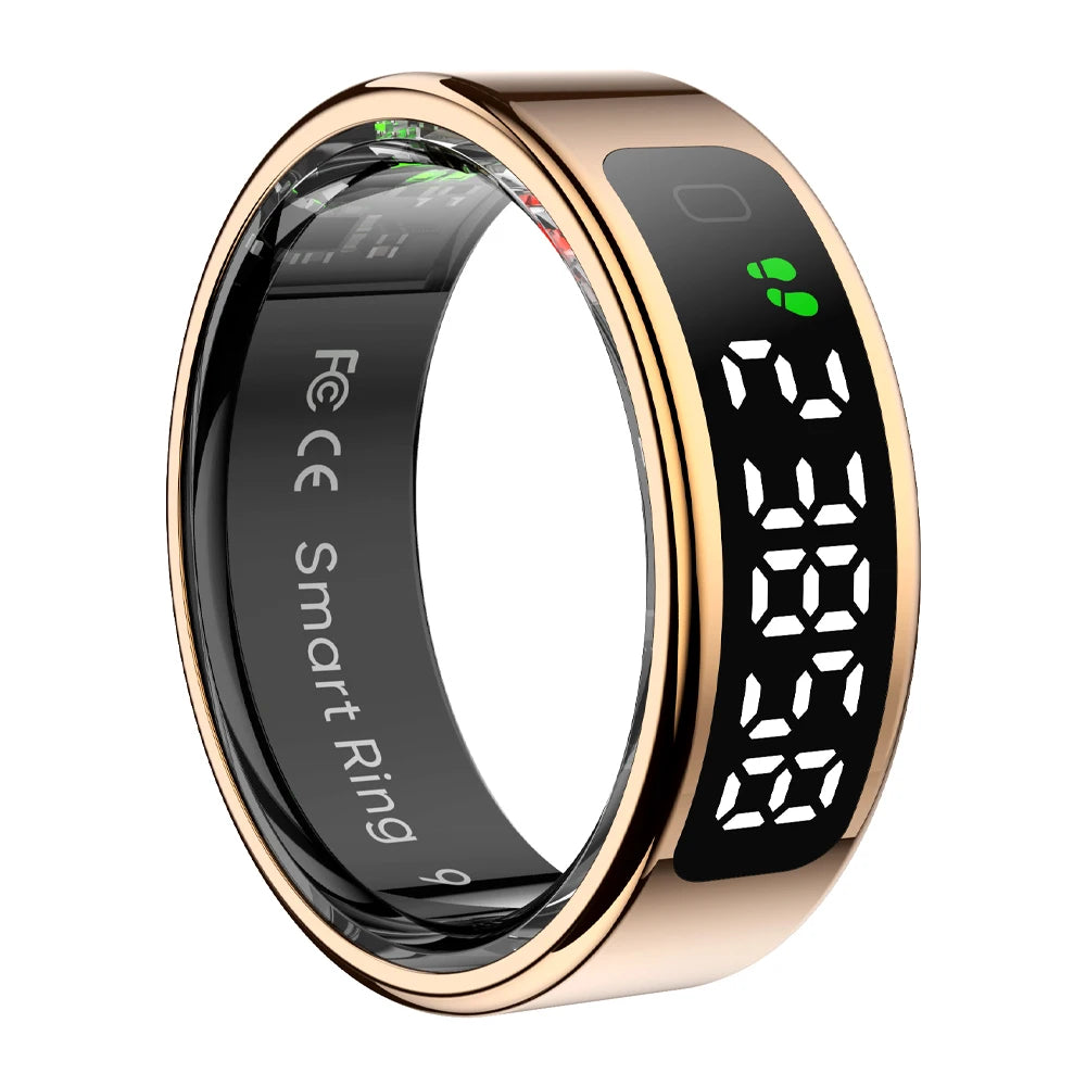 Premium Smart Ring with Touch Display – Activity Tracking Ring with Wireless Charging, 5ATM Waterproof Design for Men and Women