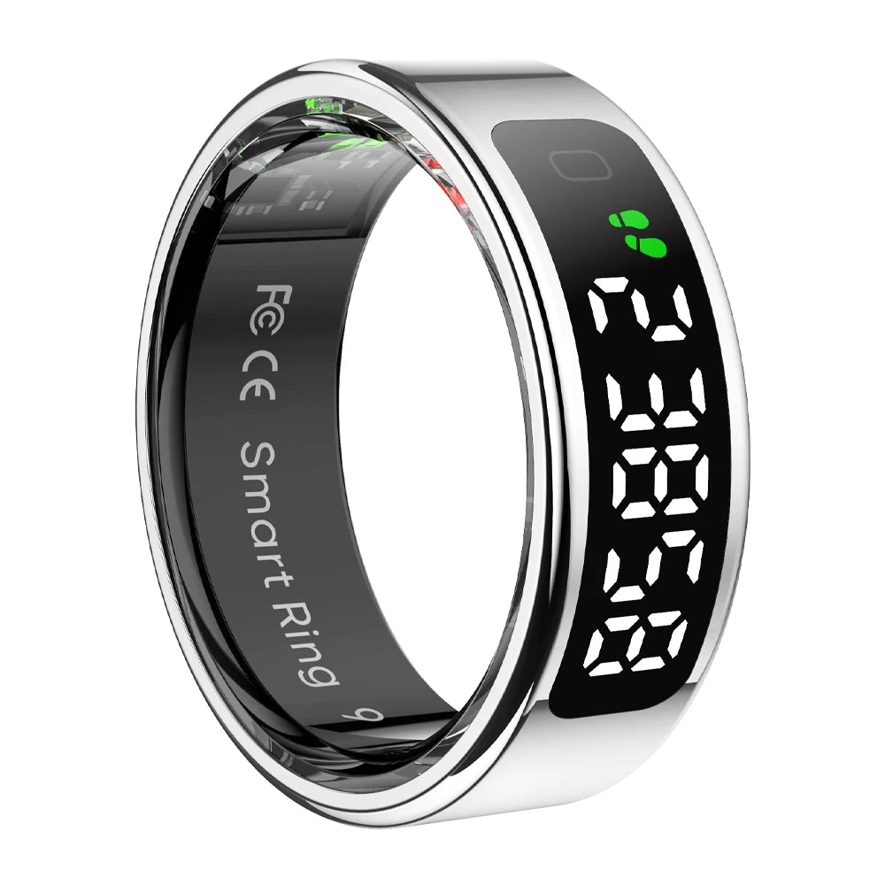 Premium Smart Ring with Touch Display – Activity Tracking Ring with Wireless Charging, 5ATM Waterproof Design for Men and Women